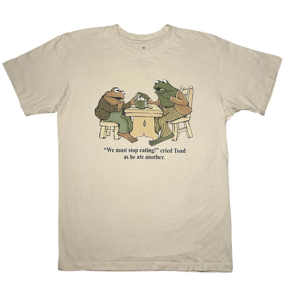 Frog & Toad Men's Cream Graphic Tee Short Sleeve Cotton T-Shirt Size Medium